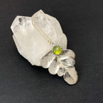 Peridot + Fern Leaf Necklace in Silver