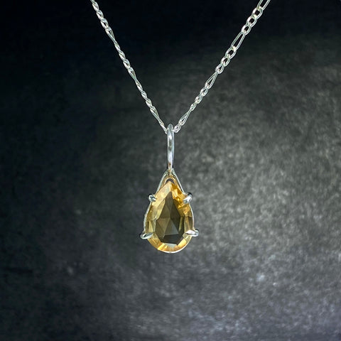 Prong-Set Faceted Citrine in Silver