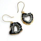 Gilded Dark Occo Geode Slice Earrings