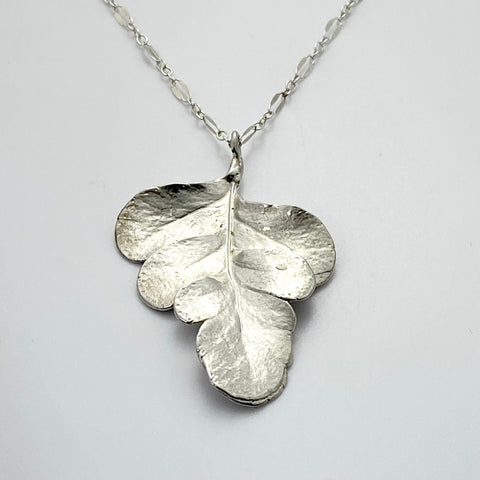 Fern Leaf Necklace in Silver