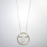 Gold Sun/Silver Moon Necklace with Faceted Beads :: Angel Aura Grotado Quartz
