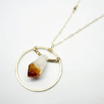 Gold Sun/Silver Moon Necklace with Faceted Accent Beads :: Citrine