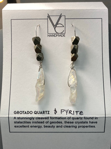 Triple Pyrite with Grotado Quartz Drops