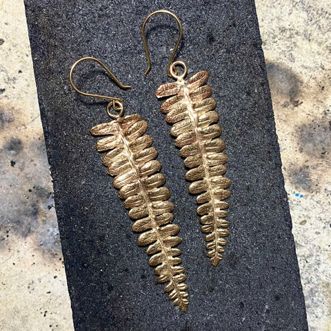 Bronze Water Ferns + 14k Gold Fill :: Made to Order