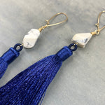 Gemstone and Tassel Earrings