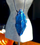 Cobalt Aura Grotado Quartz Necklace