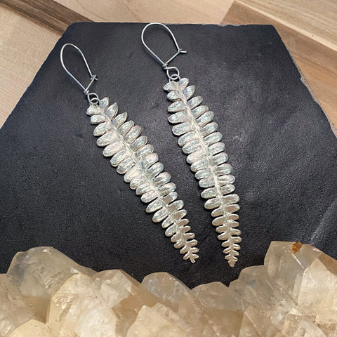 Silver Water Ferns on Locking Hooks :: Made to Order