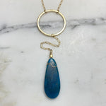 Sun Drop Necklace with Blue Apatite