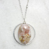 Premium Flower Agate Necklace :: Pillow Oval - Made to Order
